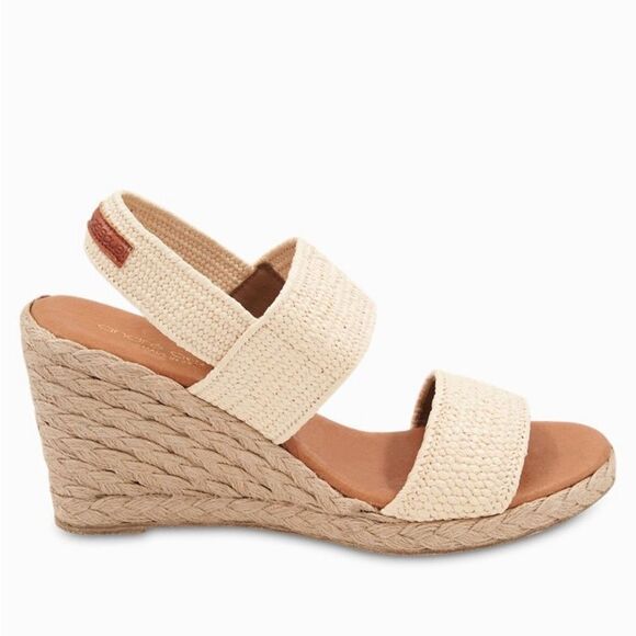 Tommy Bahama Sakura Stretch-Raffia Wedges Size 9.5 Natural Tan - Picture 2 of 12